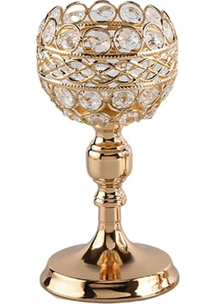 Modern Kristal Mumluk Sütun Şamdan Standı Düğün Süsler Golden L (Yurt Dışından)