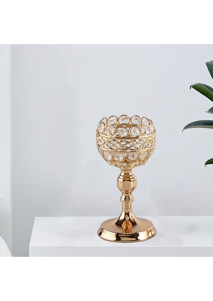 Modern Kristal Mumluk Sütun Şamdan Standı Düğün Süsler Golden L (Yurt Dışından) fiyatları