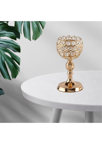 Modern Kristal Mumluk Sütun Şamdan Standı Düğün Süsler Golden L (Yurt Dışından) modelleri