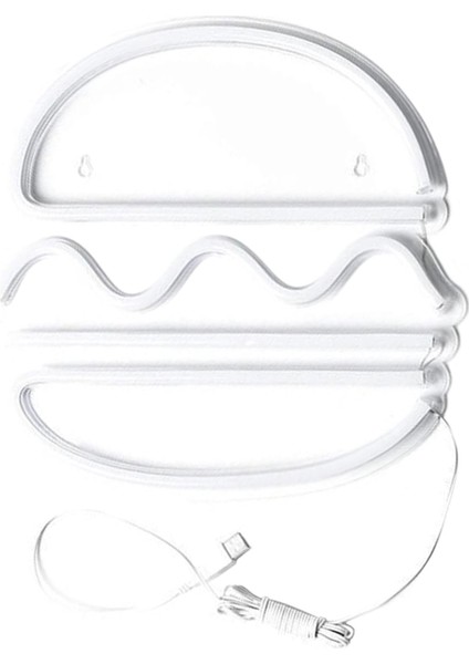 Hamburger Neon Burcu Neon Işık USB Powered Gece Lambası (Yurt Dışından)