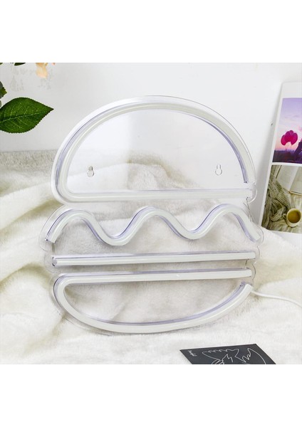 Hamburger Neon Burcu Neon Işık USB Powered Gece Lambası (Yurt Dışından) modelleri