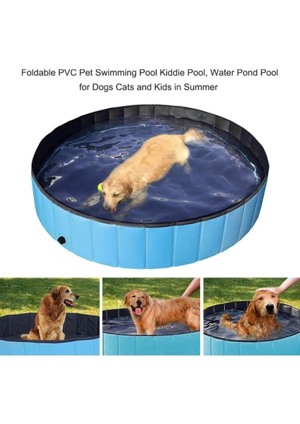 Kkmoon Katlanabilir Pvc Köpek Kedi Pet Yüzme Havuzu Pet Köpek (Yurt Dışından)