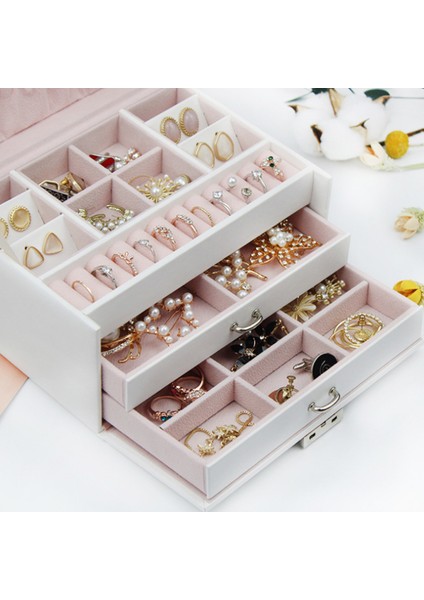 Mücevher Organizatör 3 Katmanlı Büyük Kapasiteli Mücevher (Yurt Dışından) indirimleri