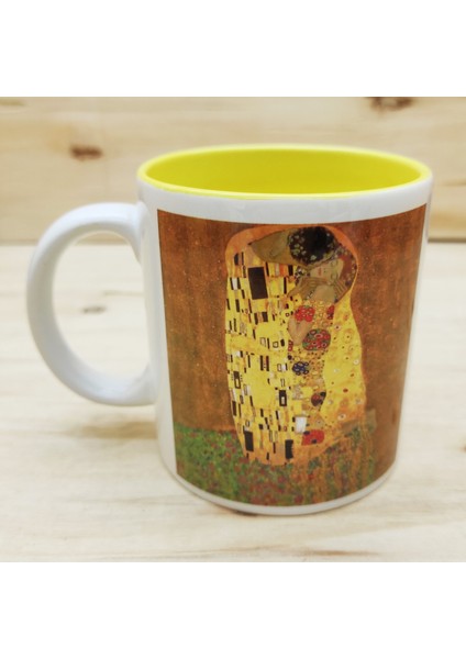 Gustav Klimt İçi Renkli Kupa Sarı 1