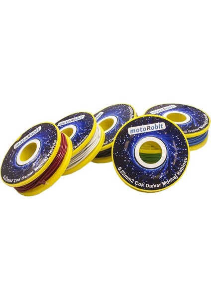 0.22 Mm2 Sarı Çok Damar Montaj Kablosu - 10 Metre