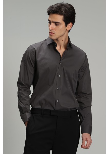 Austın Erkek Klasik Gömlek Slim Fit Siyah