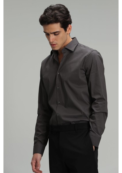 Austın Erkek Klasik Gömlek Slim Fit Siyah