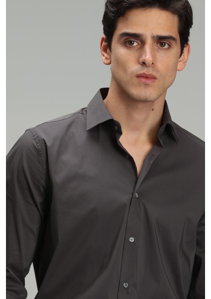Austın Erkek Klasik Gömlek Slim Fit Siyah