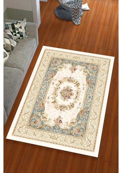 İpek Kadife Pudra Renkli Göbekli Desen Lastikli Halı Örtüsü