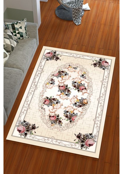 İpek Kadife Pembe Renkli Göbekli Desen Lastikli Halı Örtüsü