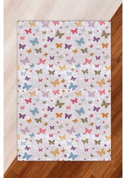 İpek Kadife Renkli Renkli Kelebek Desen Lastikli Halı Örtüsü fiyatları