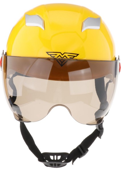 Yarım Açık Yüz Motosiklet Kask, Ayarlanabilir 56-62 cm Kafa Çevresi Yarış Kask Visor Bisiklet Sürme Başkanı Koruyucu - Sarı (Yurt Dışından) modelleri