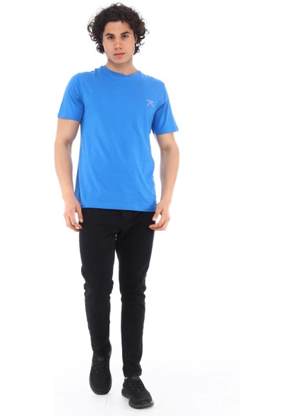 Erkek Pamuk T-Shirt Gravıs Saks indirimleri