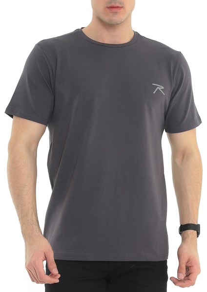 Erkek Pamuk T-Shirt Gravıs Antrasit