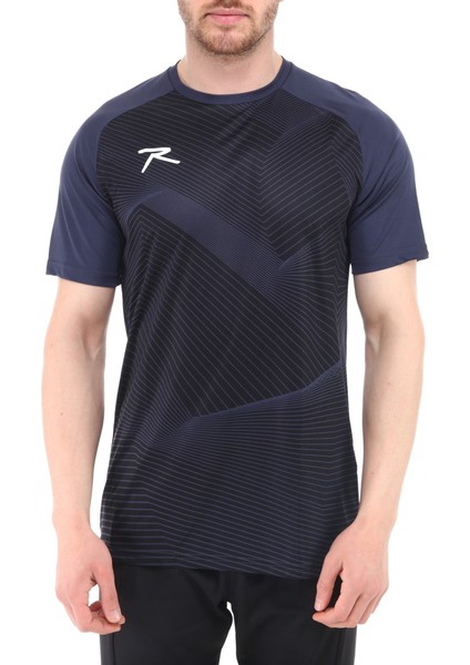 Erkek Baskılı T-Shirt Justa Lacivert