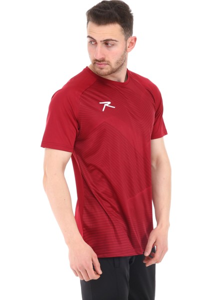 Erkek Baskılı T-Shirt Justa Bordo