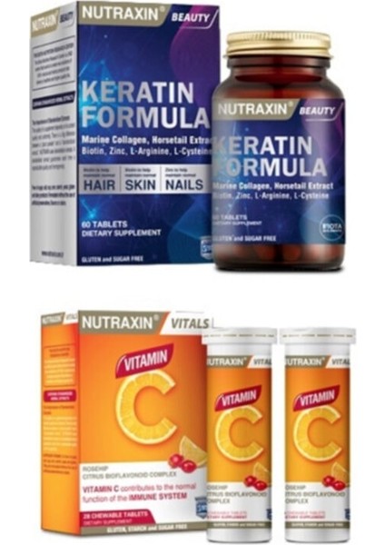 Saç Sağlığı Için Keratin Formula 60T.+ Bağışıklık Güçlendirici C Vit. 28 T.
