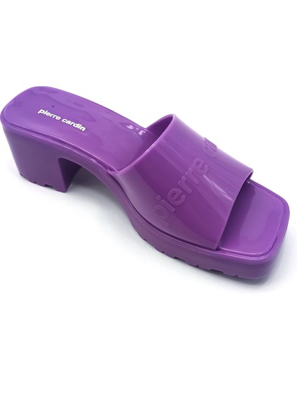 Mor Renkli Kadın Topuklu Terlik Ayakkabı modelleri
