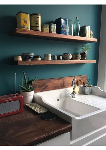 Doğal Ahşap Raf 2'li Takım - 60 x 20 cm