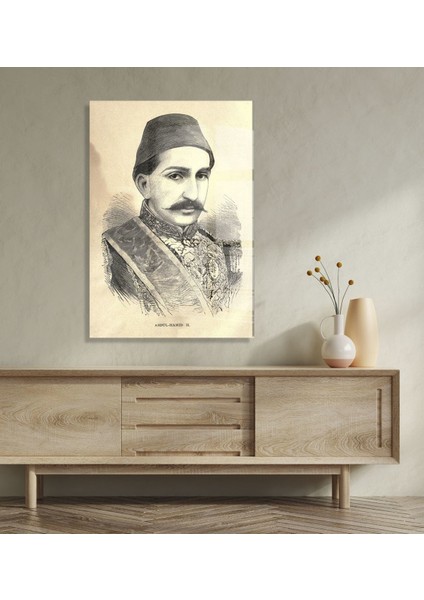 Gift Sultan Iı Abdülhamid Han Tasarımlı Cam Tablo 30X45CM-1