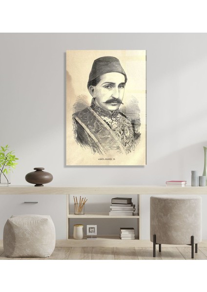 Gift Sultan Iı Abdülhamid Han Tasarımlı Cam Tablo 30X45CM-1