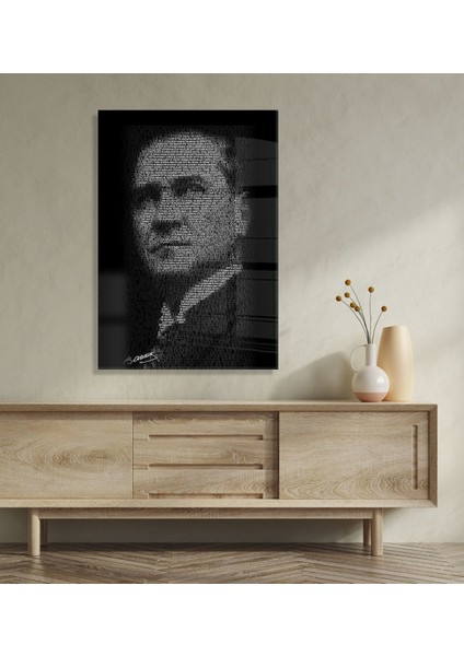 Gift Atatürk Temalı Cam Tablo 30X45CM-10