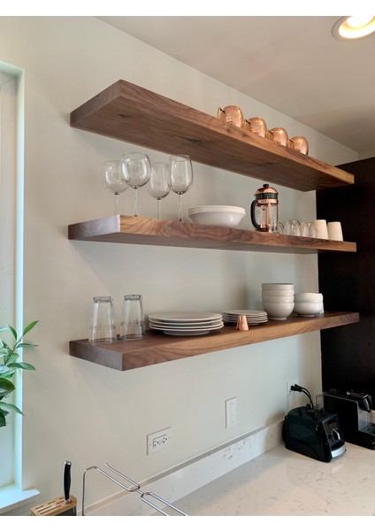 Doğal Ahşap Raf 3'lü Takım - 80 x 20 cm fiyatları