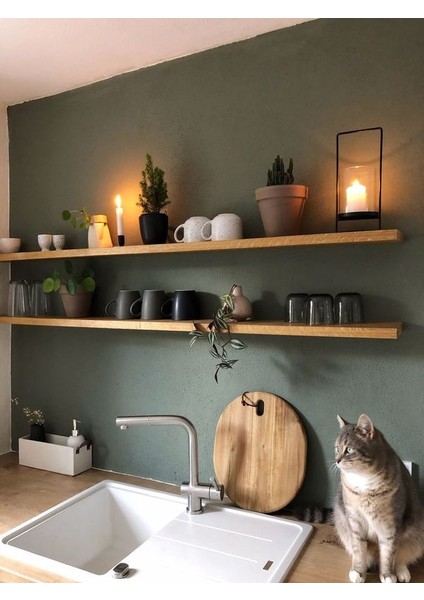 Doğal Ahşap Raf 2'li Takım - 120 x 20 cm