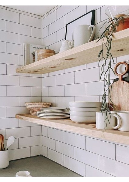 Doğal Ahşap Raf 2'li Takım - 100 x 20 cm fiyatları