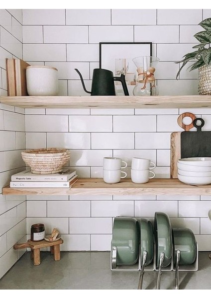 Doğal Ahşap Raf 2'li Takım - 100 x 20 cm modelleri