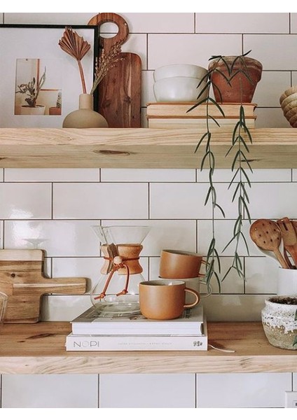 Doğal Ahşap Raf 2'li Takım - 100 x 20 cm indirimleri