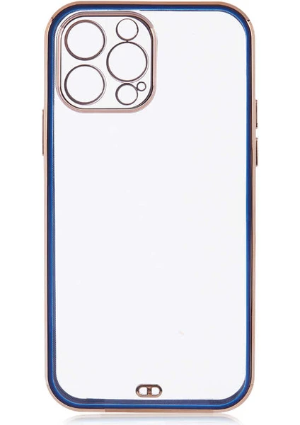 Case 4U Apple iPhone 12 Pro Max Kılıf Kamera Korumalı Pastel Renk Voit Clear Kapak Lacivert