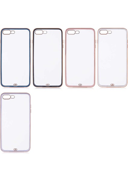 Apple iPhone 7 / 8 Plus Kılıf Kamera Korumalı Pastel Renk Voit Clear Kapak Beyaz