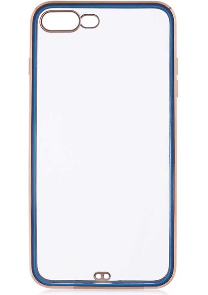 Apple iPhone 7 / 8 Plus Kılıf Kamera Korumalı Pastel Renk Voit Clear Kapak Lacivert