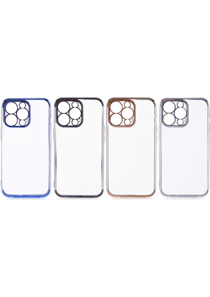 Apple iPhone 13 Pro Kılıf Kamera Korumalı 4 Köşeli Lazer Renkli Silikon Arka Kapak Gümüş fiyatları