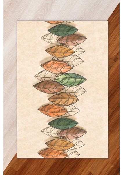 Ipek Kadife Kahverengi Renkli Yaprak Desen Lastikli Halı Örtüsü fiyatları