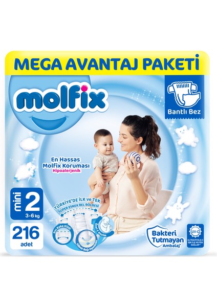 Bebek Bezi 2 Beden Mini Mega Avantaj Paketi 216 Adet