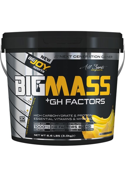 Bigjoy Big Mass Gh Factors 3 kg Muz Aromalı Gainer