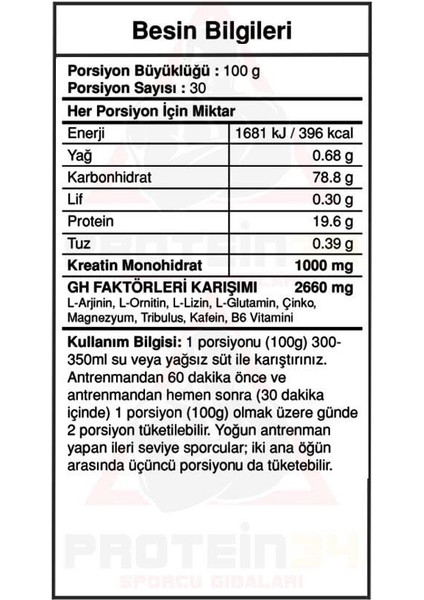Bigjoy Big Mass Gh Factors 3 kg Muz Aromalı Gainer fiyatları