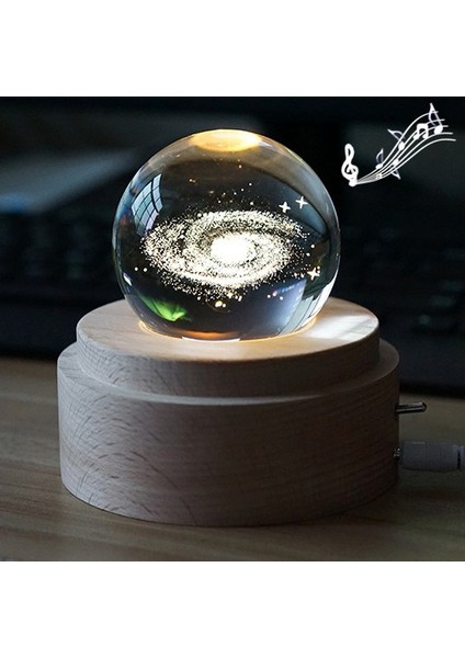 3D Iç Oyma Dönen Ay Müzik Kutusu Style7 Şeffaf (Yurt Dışından)