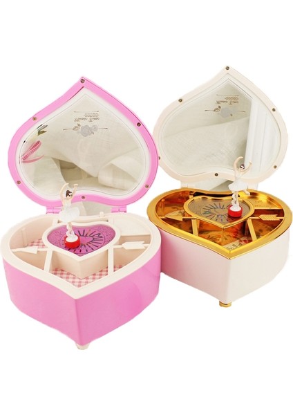 Kalp Şeklinde Dans Eden Balerin Müzik Kutusu Pembe (Yurt Dışından)