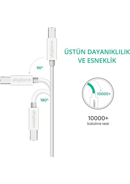 Tb1-2 Type-C To USB B Telefon Bilgisayar Tablet Için Mıdı Org Elektrikli Piyano Yazıcı Konnektörü Çevirici Kablo (2Metre)