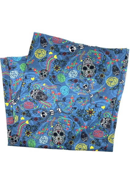 La Pescara Floral Skull Mavi Bandana BND09