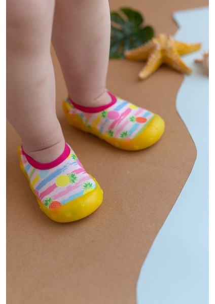 Ananas Kız Çocuk Kaydırmaz Tabanlı Deniz Ayakkabısı