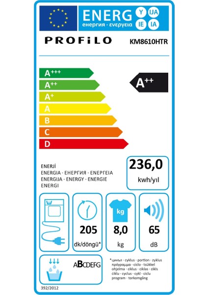 KM8610HTR A++ 8 kg Isı Pompalı Çamaşır Kurutma Makinesi