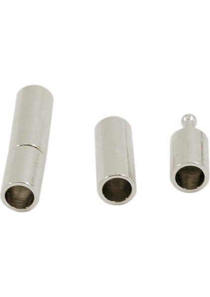4X10 Set Gümüş Deri Tutkalı Süngü Içinde Push Tube Toka Takı Yapımı 17X4MM 4 Adet (Yurt Dışından)