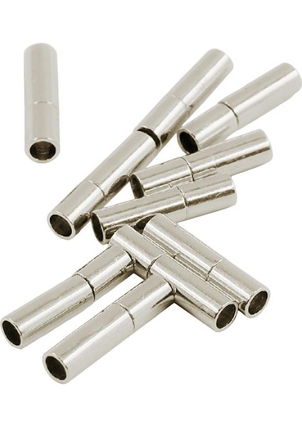 4X10 Set Gümüş Deri Tutkalı Süngü Içinde Push Tube Toka Takı Yapımı 17X4MM 4 Adet (Yurt Dışından)