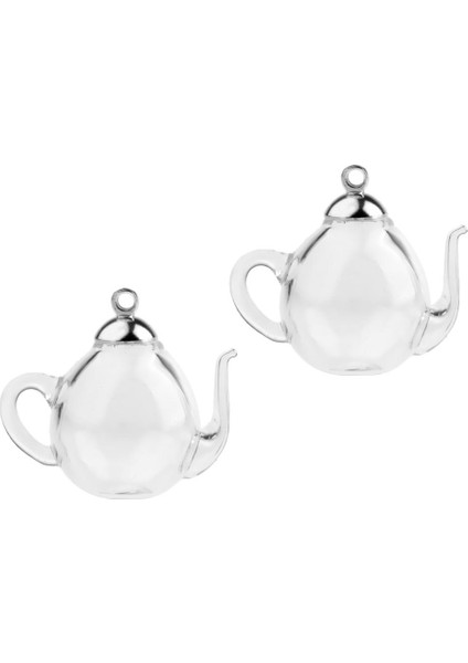 5X2PCS Mini Çaydanlık Boş Cam Dileğiyle Şişe Flakon Kolye Charms Craft Gümüş 5 Adet (Yurt Dışından) modelleri