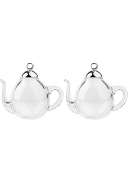 5X2PCS Mini Çaydanlık Boş Cam Dileğiyle Şişe Flakon Kolye Charms Craft Gümüş 5 Adet (Yurt Dışından) fırsatları