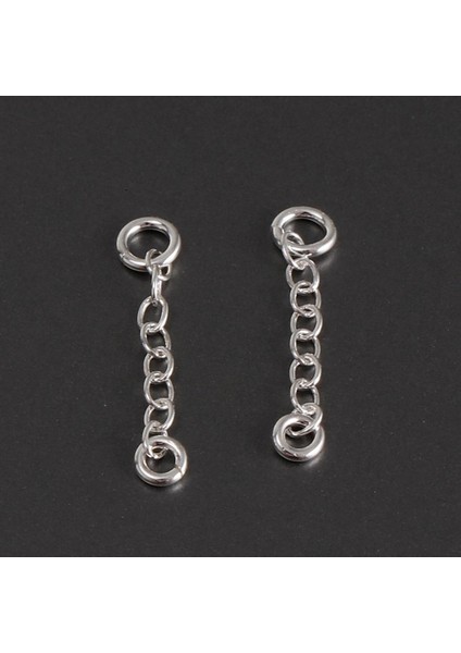 2X2PIECE Kolye Küpe Zincir Uzatıcılar Takı Zinciri Kuyrukları Dıy SILVER1-15MM 2 Adet (Yurt Dışından)